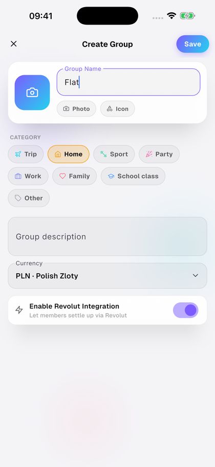 Create a group for the flat.