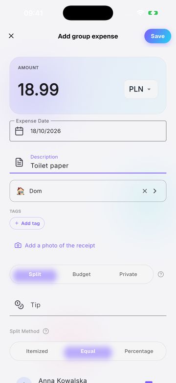 Add an expense