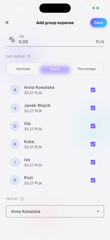 Choose how to split