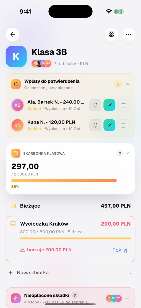 Potwierdzaj wpłaty jednym tapnięciem.