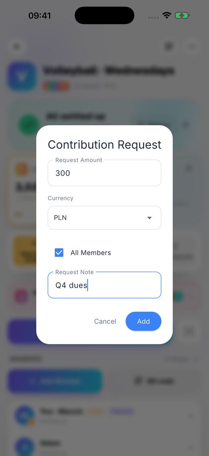 Send one contribution request to everyone.